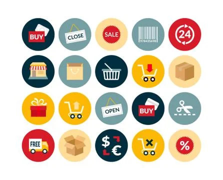 Flat icons set Stock Illustration