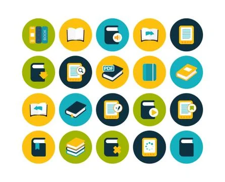 Flat icons set Illustrazione stock