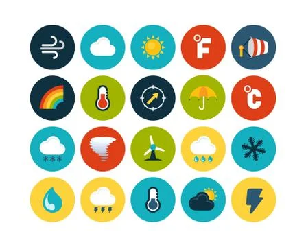 Flat icons set Illustrazione stock