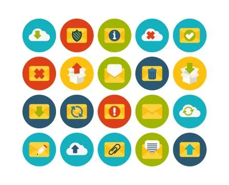 Flat icons set Stock Illustration