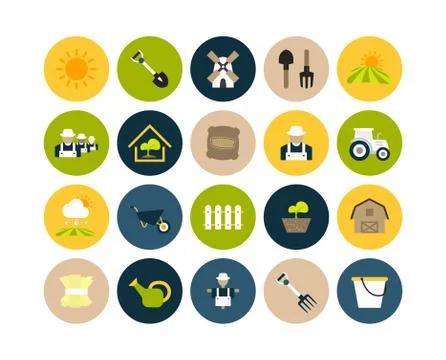 Flat icons set Stock Illustration