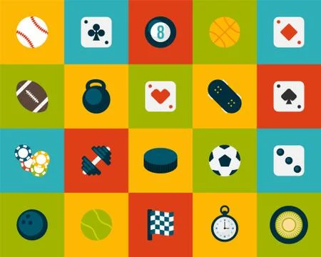 Flat icons set Stock Illustration