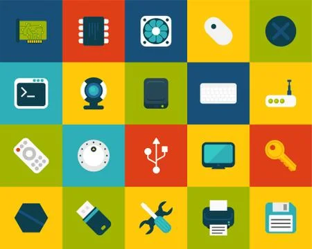 Flat icons set Stock Illustration