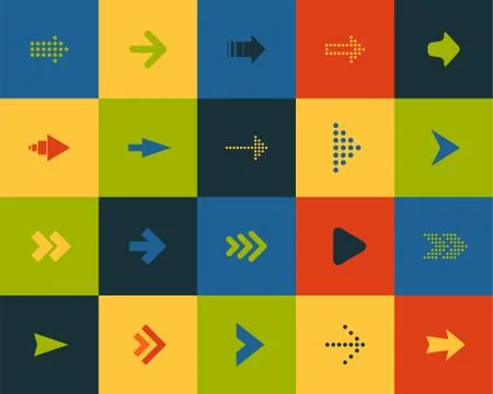 Flat icons set Stock Illustration