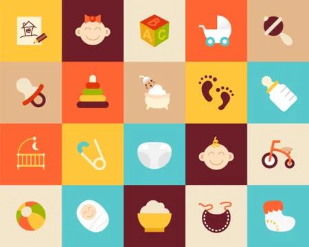 Flat icons set Stock Illustration