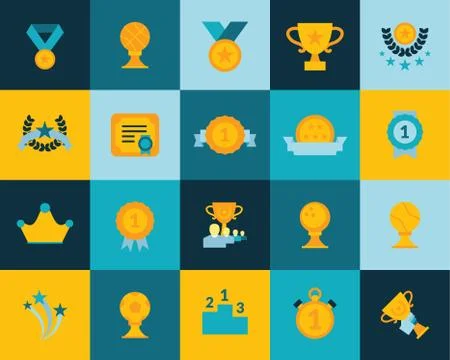 Flat icons set Stock Illustration