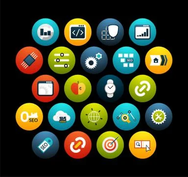 Flat icons set Illustrazione stock