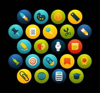 Flat icons set Stock Illustration