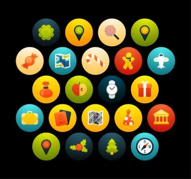 Flat icons set Stock Illustration