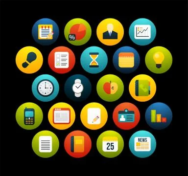 Flat icons set Stock Illustration