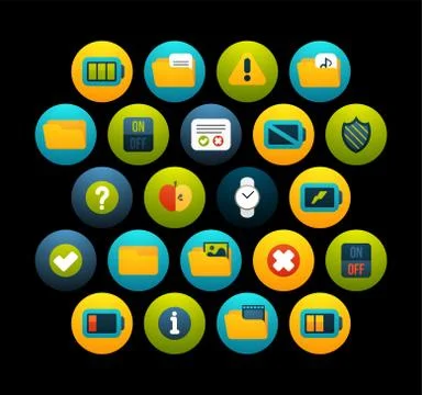 Flat icons set Stock Illustration