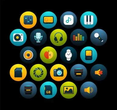 Flat icons set Stock Illustration