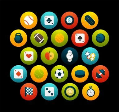 Flat icons set Stock Illustration