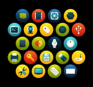 Flat icons set Stock Illustration