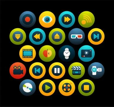 Flat icons set Stock Illustration