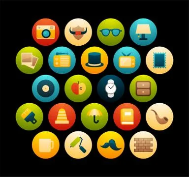 Flat icons set Stock Illustration