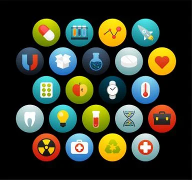 Flat icons set Stock Illustration