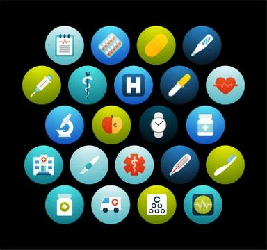 Flat icons set Stock Illustration