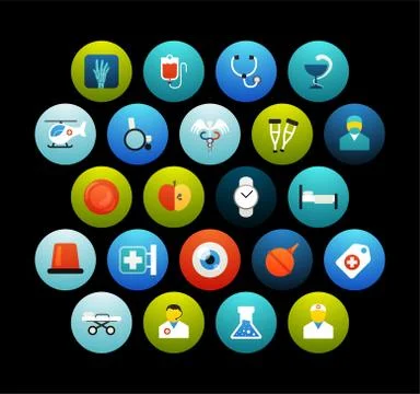 Flat icons set Stock Illustration