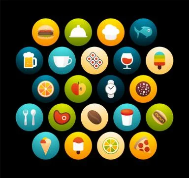 Flat icons set Stock Illustration