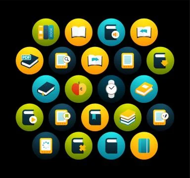 Flat icons set Stock Illustration