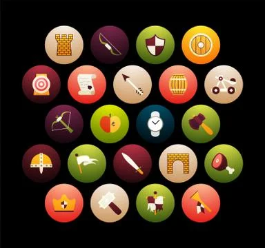 Flat icons set Illustrazione stock