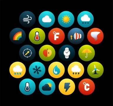 Flat icons set Stock-Illustration