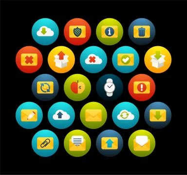 Flat icons set Stock Illustration
