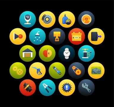 Flat icons set Stock Illustration