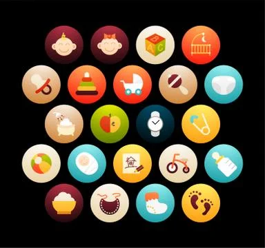 Flat icons set Stock Illustration