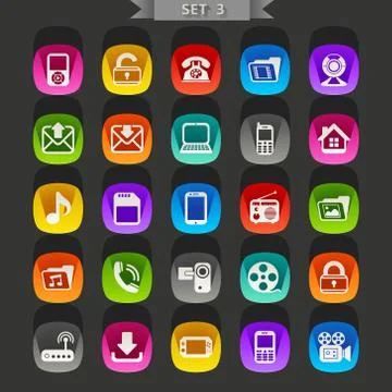 Flat icons-set Stock Illustration