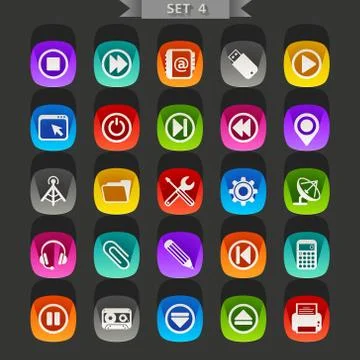 Flat icons-set Stock Illustration