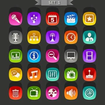 Flat icons-set Stock Illustration