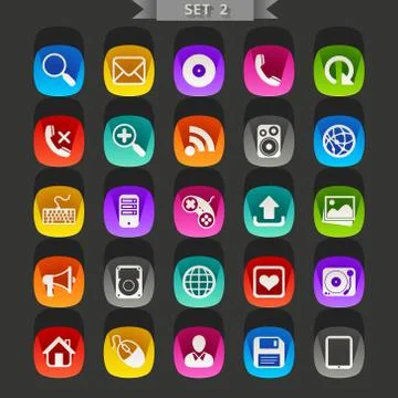 Flat icons-set Stock Illustration