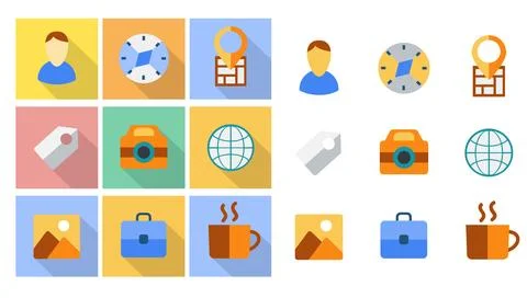 Flat icons set 스톡 일러스트
