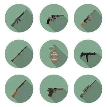 Flat icons set weapons Stock Illustration