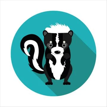 Flat  icons skunk Stock Illustration