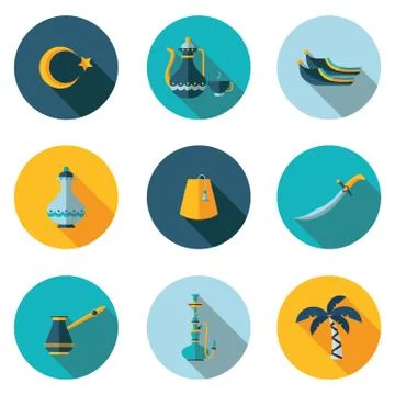 Flat icons Turkey Stock Illustration