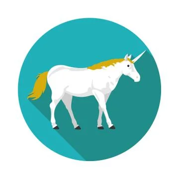 Flat  icons unicorn Stock Illustration
