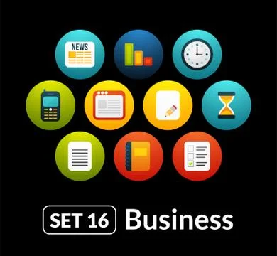 Flat icons vector set 16 - businnes collection Illustrazione stock