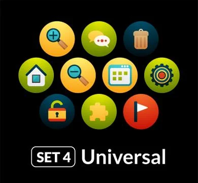 Flat icons vector set 4 - universal collection 库存插图