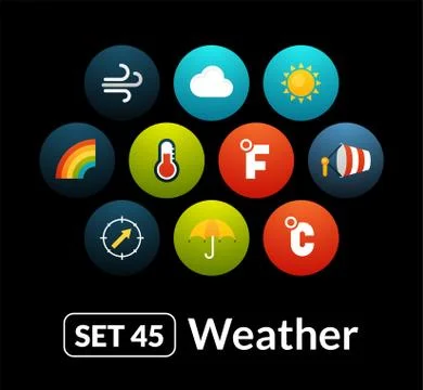 Flat icons vector set 45 - weather collection Stock-Illustration
