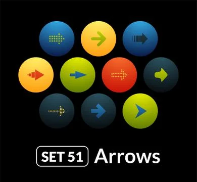 Flat icons vector set 51 - signs arrows Illustrazione stock