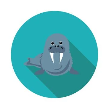 Flat  icons walrus Stock Illustration