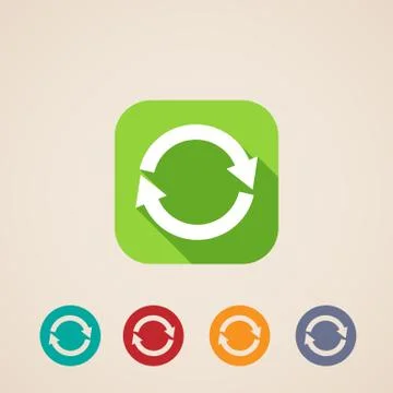 Flat icons for web and mobile applications with reload arrows (flat design with Stock Illustration