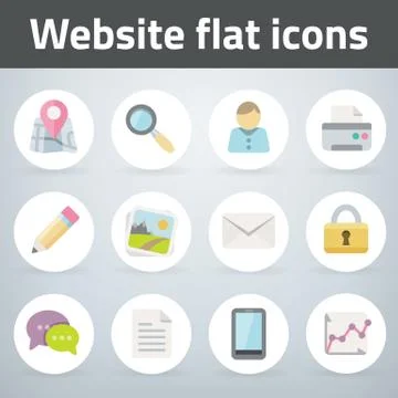 Flat icons for web and mobile applications. Vector illustration. layered. Ilustração Stock