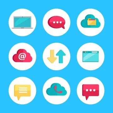 Flat Icons for Web and Mobile Applications Stock Illustration