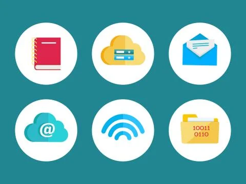 Flat Icons for Web and Mobile Applications Stock Illustration