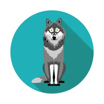Flat  icons wolf Stock Illustration