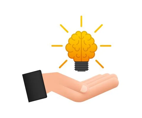 Flat idea for concept design. Lightbulb icon. Idea, solution, business, strategy Stock Illustration